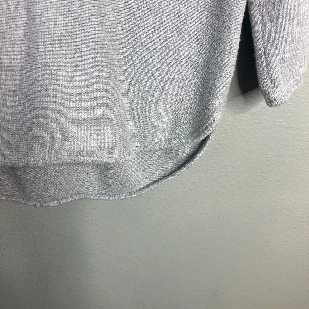 Michael Kors Sweater Sz XL Gray Back Zip High Low Knit Pullover Neutral Top